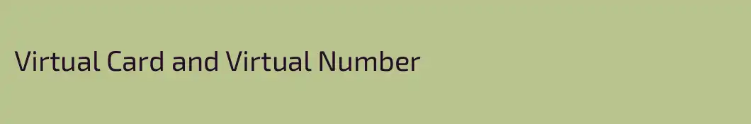 Virtual Card and Virtual Number